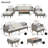 6-Pieces All Weather PE Wicker Sofa Set, Outdoor Rattan Sofa With Double Cushions, Wood Legs Wood Table Top, Beige And Gray