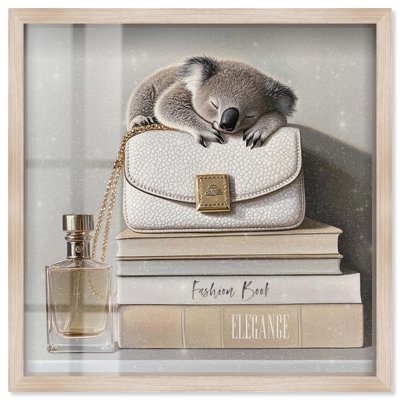 Koala sur les livres de mode, Shadowbox Print, Art Art Prints par Art Remedy