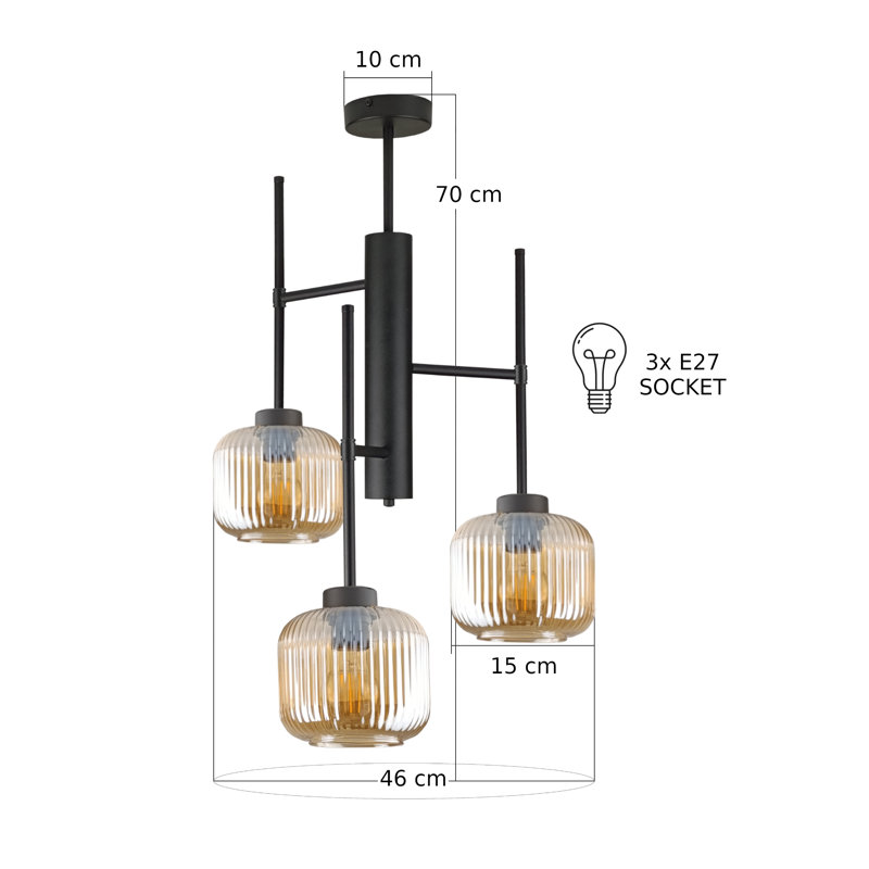 Aluma 3-light Flush Mount, Brown