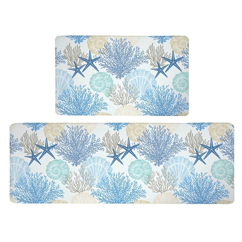 Ensemble de 2 tapis de cuisine Coastal Beach
