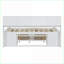 Lit de jour en bois pleine grandeur avec 2 armoires, 4 tiroirs et Tablettes - sans sommier blanc-857497394