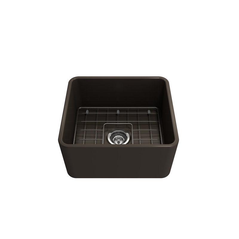 Évier de cuisine de ferme avec accessoires L 20 po x l 10 po, Brun mat