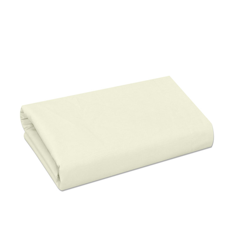 Egyptian-Quality Cotton sheet Flat, Single (3'), Cream