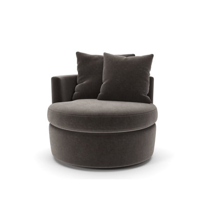 Dara Harlow Upholstered Swivel Snuggler Chair