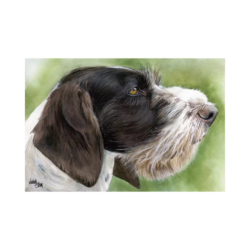 GWP - German Wirehaired Pointer 1 Piece Painting on Canvas, 20.32cm H x 30.48cm W x 1.9cm D, Wrapped Canvas