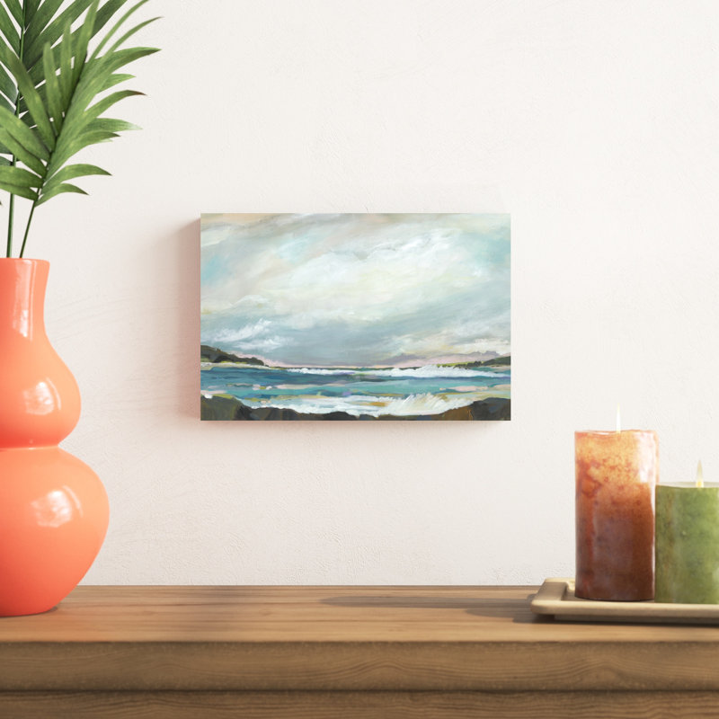 «Seaside View III», peinture sur toile, H 8 po x l 12 po