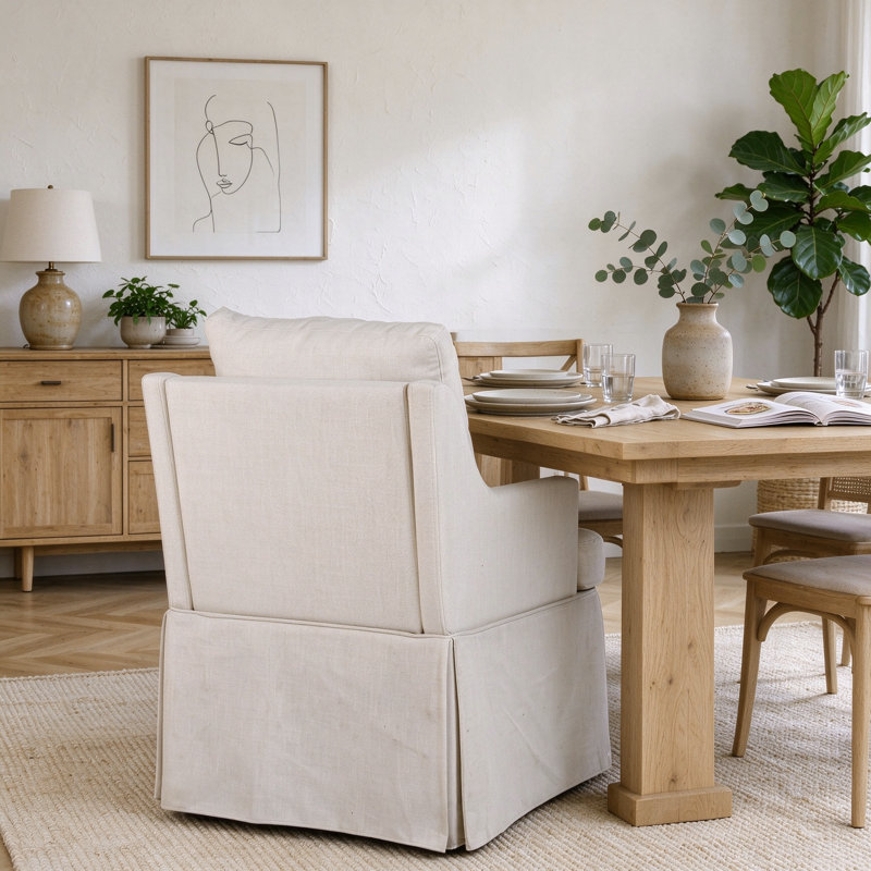 20.47 " H Upholstered Armchair, Beige