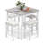 Ebern Designs 5 Pcs Bar Table Set Square Dining Table & 4 Pvc Leather Upholstered Bar Stools-1828303455