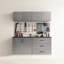 Rangement mural en métal - Série 32 po L x P 16 po, gris métallique, résistance à la chaleur et à l'eau, fonction d'armoire à bande de bord améliorée et très épais