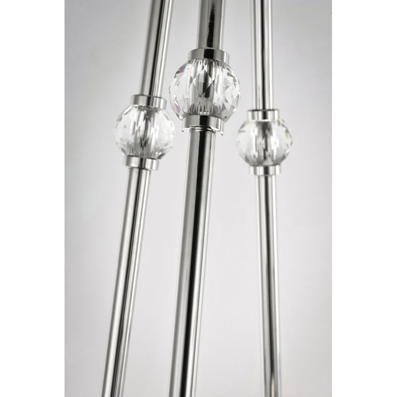 12 - Light LED Chandelier, Polished Nickel