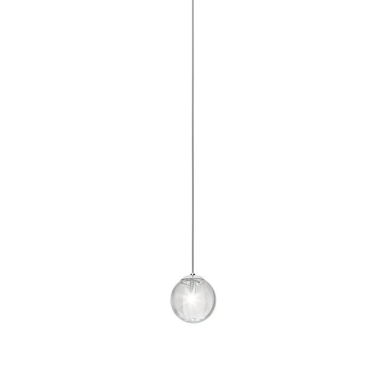 Puppet 1 - Light Pendant, Crystal Transparent, Glossy Chrome, 85" H x 6" W x 6" D