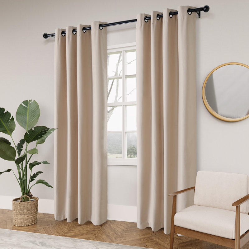 Paire de rideaux occultant 100% croisé Huseman, L 52 po x L 108 po, Taupe