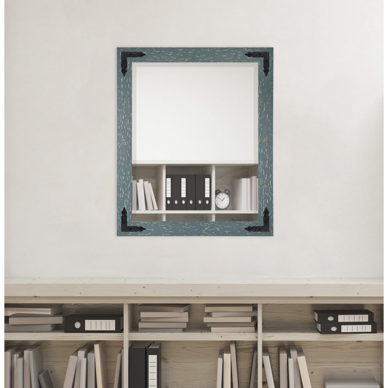 Tuohy Solid Wood Flat Wall Mirror, Seagreen, 38"  x 32" 