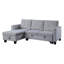 Canapé-lit modulaire réversible en velours gris clair de 82,5 po avec méridienne Nova-71675719