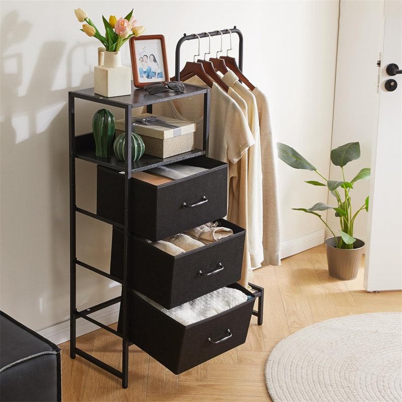 71.5 cm W Chest of 3 Drawers, Black