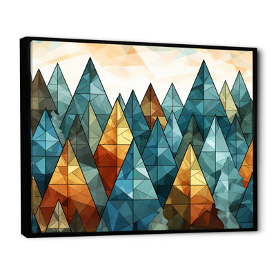 Vert et orange, mosaïque de Noël minimaliste I - art mural minimalisme