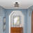 1 Light English Bronze Semi-Flush With Hand Crafted Oatmeal Color Fabric Hardback Shade-31659961