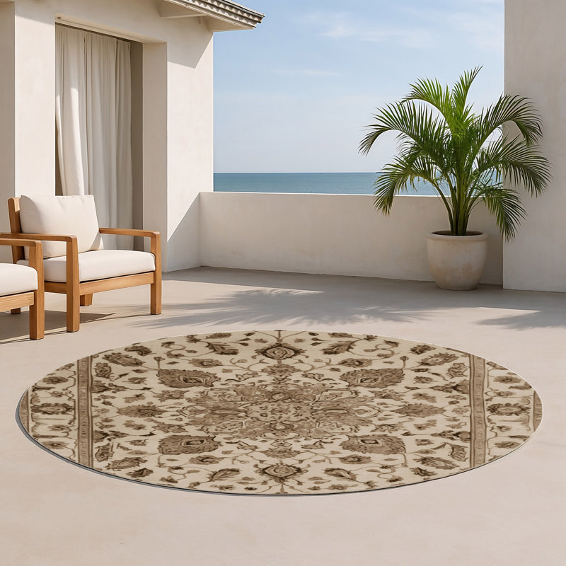 Tapis intérieur et extérieur Tabriz, Rond 5 pi
