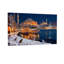 «Christmas Winter Night», paysage urbain avec neige et lumières, ensemble de 3 impressions sur toile-419470759