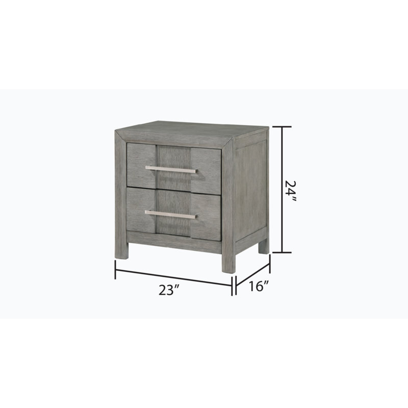 Adryan 23.5'' W Nightstand, Gray