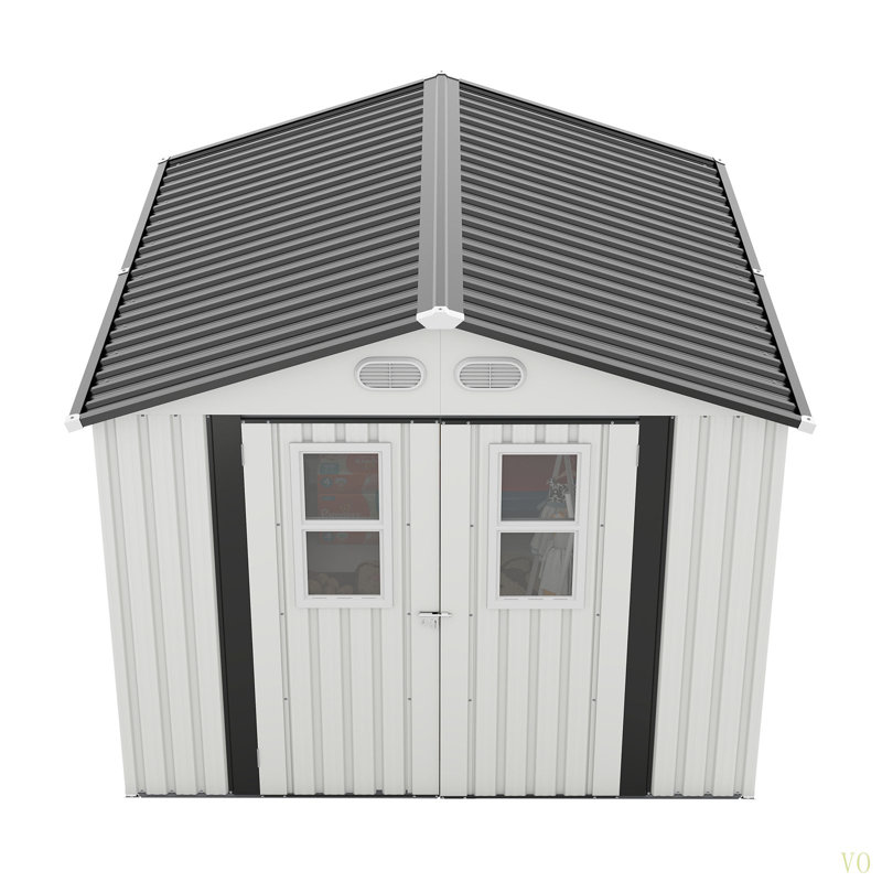 Outdoor Storage Shed, 8X8  Protective Film, Four Daylight Windows Lockable Doors,A Practical And Thoughtful Gift, 8' x 8'