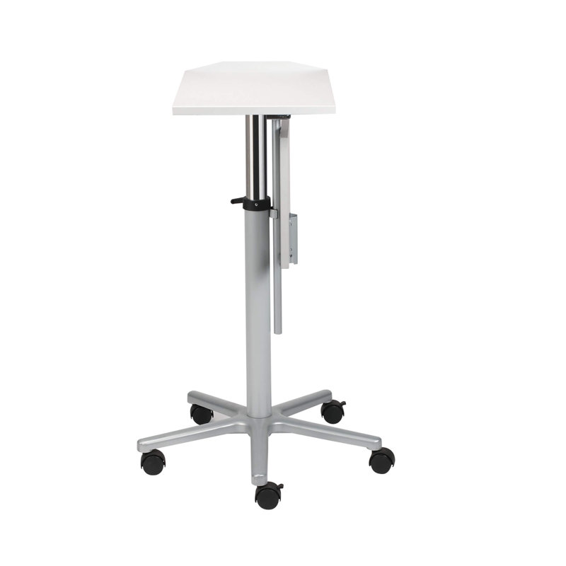 120cm H x 35cm W Laptop Cart with Wheels, Light Charcoal