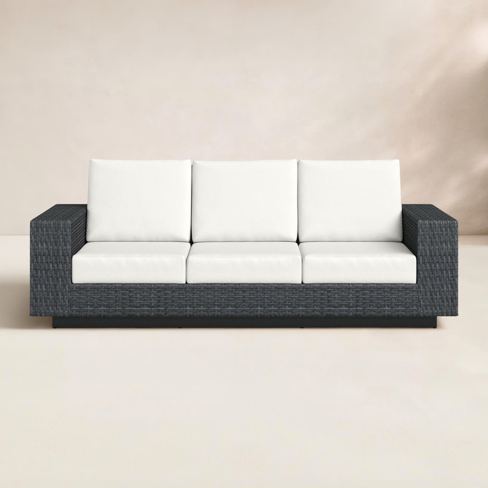 Jenette Wicker Outdoor Sofa with Sunbrella Cushions