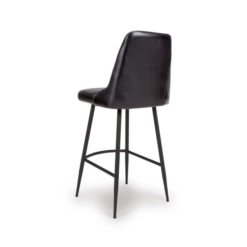 Ronja Upholstered Counter Stool with Metal Frame, Black
