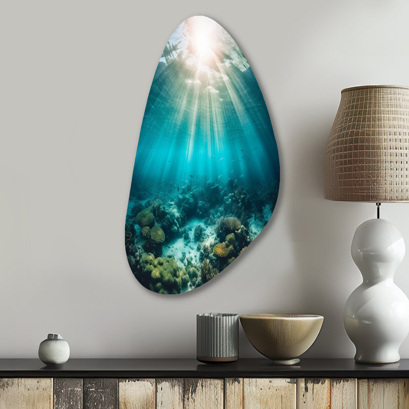 Molloy - art mural asymétrique en métal Coastal Fall, H 31 po x l 17 po