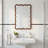 Wavy Rectangle Solid Wood Frame Decorative Mirror