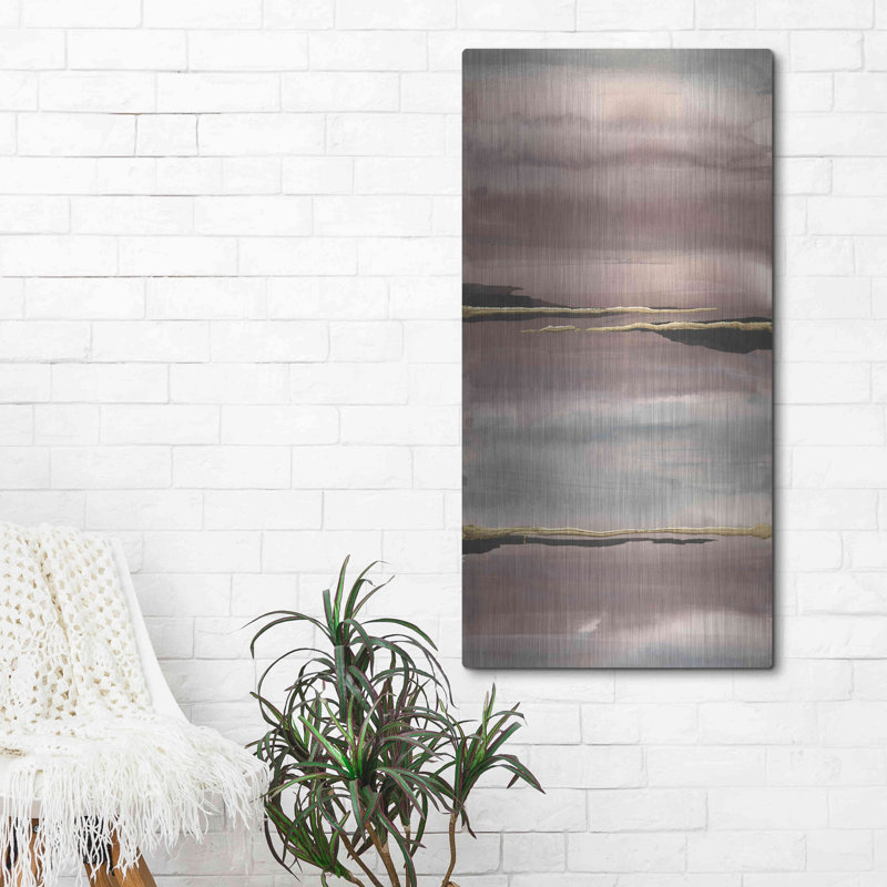 Art mural en métal Wrought Studio ™ «Gilded Morning Fog IV» par Chris Paschke, H 48 po x l 24 po