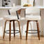 Tabouret de bar pivotant à 360 ° de style Mid-Century courbé moderne avec siège rembourré et dossier ouvert-2102369185