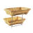 7.8 X 19 X 13" Two-tier Display Rack for Counters with 2 Wicker Baskets, Retail Displays