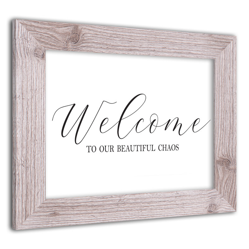 Welcome Welcome Chaos, reproduction encadrée, H 11 po x l 14 po x P 0,75 po