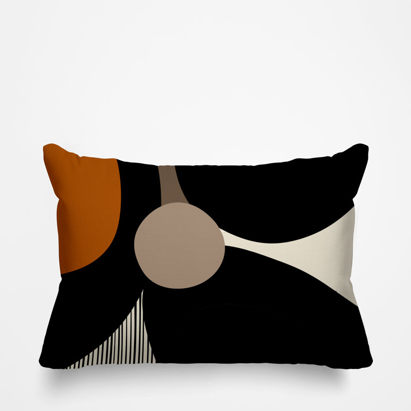 Coussin décoratif intérieur / extérieur en polyester filé Janie, Orange, 18"H x 25"W