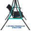 Balancelle d'extérieur 3 places pour patio - Auvent réglable, Textilene respirant, Coussins épais, Structure en acier durable, Banc oscillant pour jardin, cour, bord de piscine, noir - 3