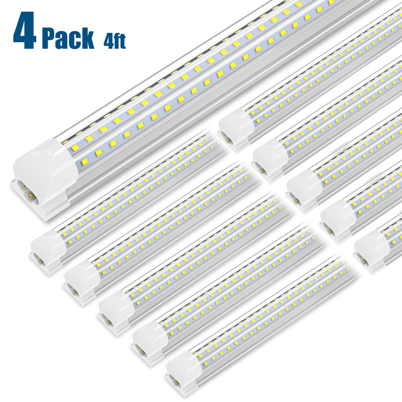 T8 LED Integrated Shop Light 300 Degree Lighting, 6000K, 4 foot