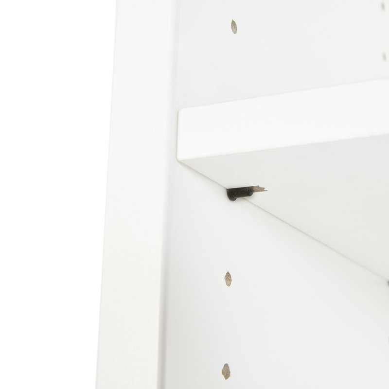 Modern 24.4" W 3-Tier Adjustable Bookshelf, White, (3 Shelves) 44.1” H x 24.4” W x 11.6” D