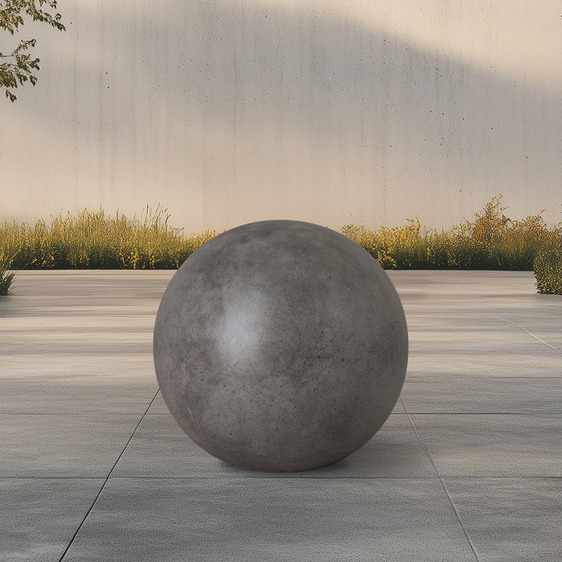 Boule de regard en ciment Efran, Gris, H 26 po x l 31 po x P 31 po