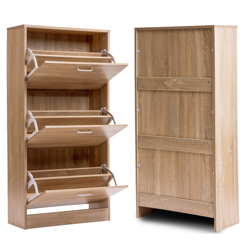12 Pair Flip Down Shoe Storage, Beige