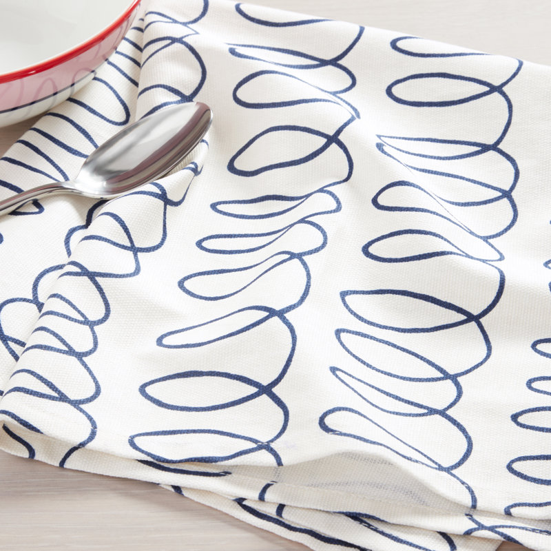 Loop And Dot 100% Cotton Square, Blue/White