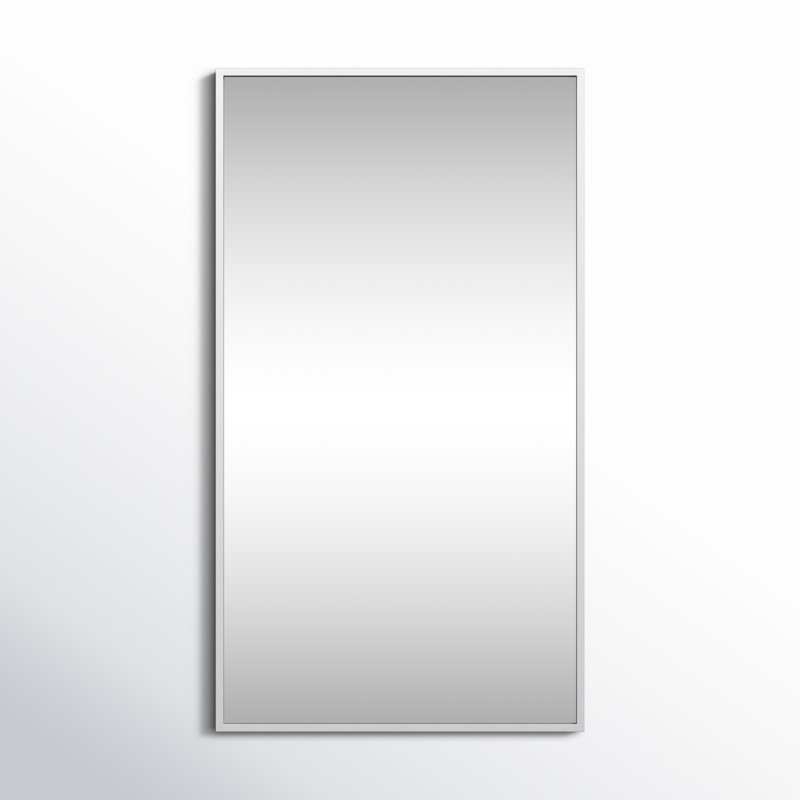 Sabine Metal Rectangle Wall Mirror, 36" x 20", White
