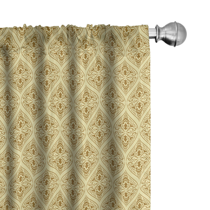Damask Semi-Sheer Rod Pocket Sliding Panel, 28" x 95"