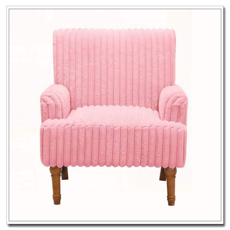 Modern Accent Corduroy Chair, Pink