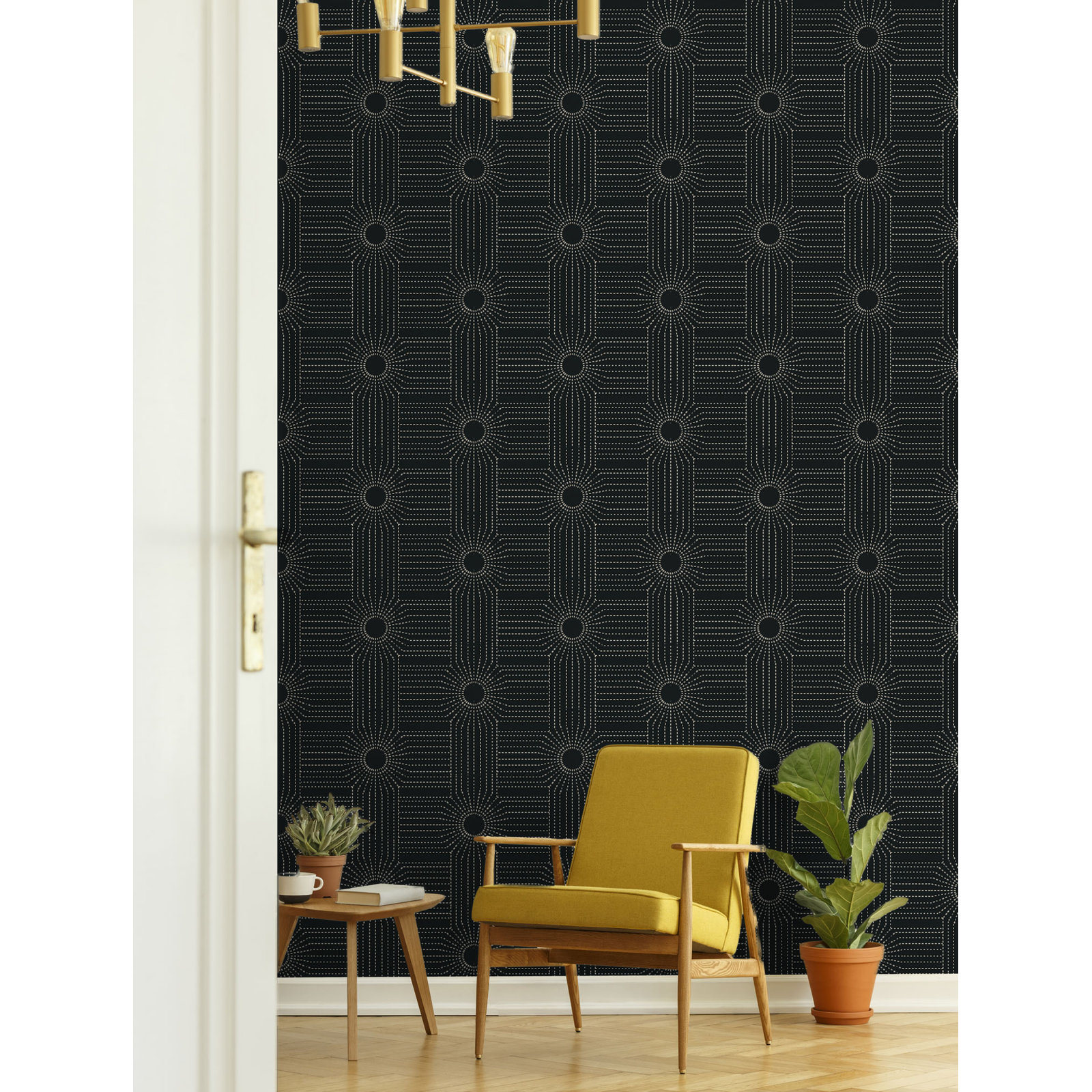 CoEd Wacker Peel & Stick Wallpaper Tile, Onyx, Non-pasted