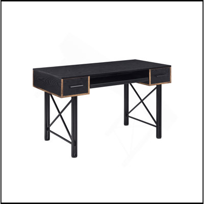 Bureau d'ordinateur à finition noire