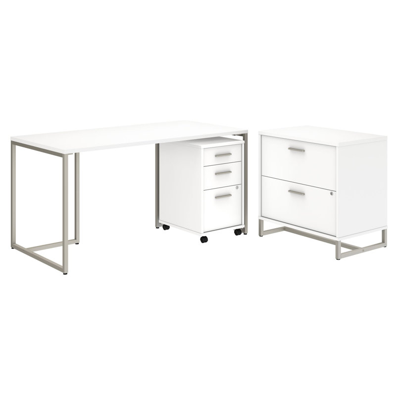 Method 3 Piece Computer Desk Office Set, White