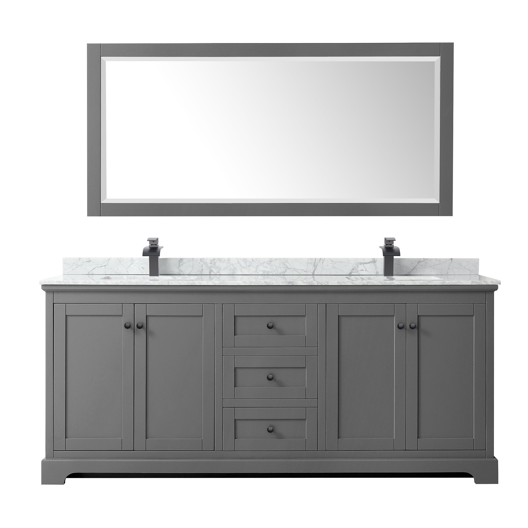 Wyndham Collection Avery 80'' Free Standing Double Bathroom Vanity with ...