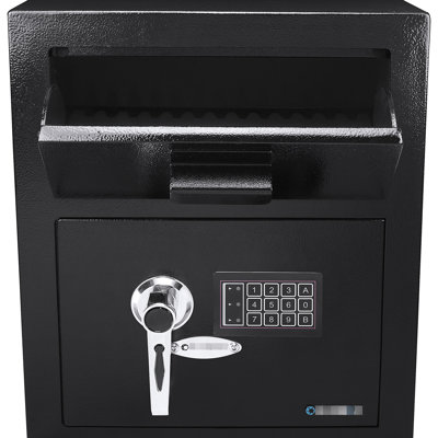 1.1 Cu Ft Digital Keypad Secure Storage Box, Steel, Cash, Checks, Mails, 2 Pins Locked Mail Box Safe ,