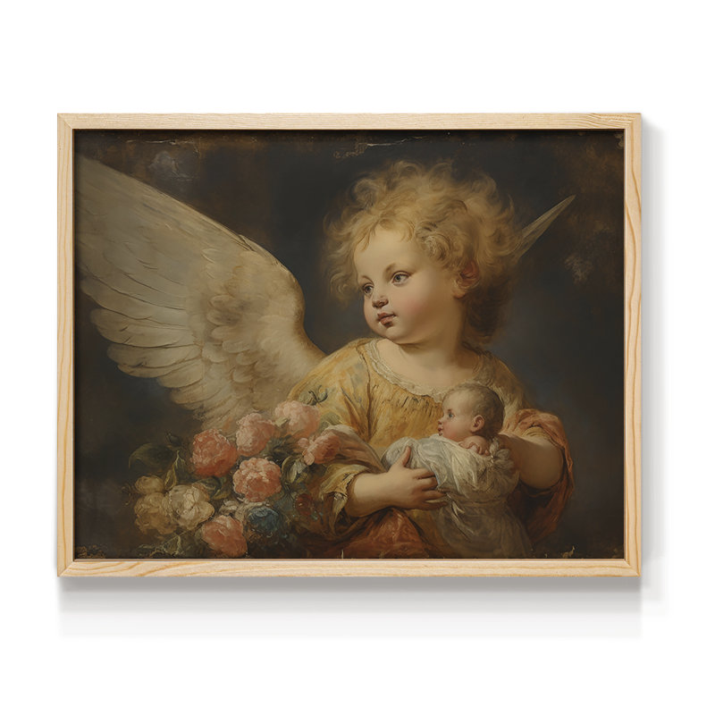 Angels From Above-LX - Reproduction encadrée - Restickable, Naturel, H 11 po x l 14 po